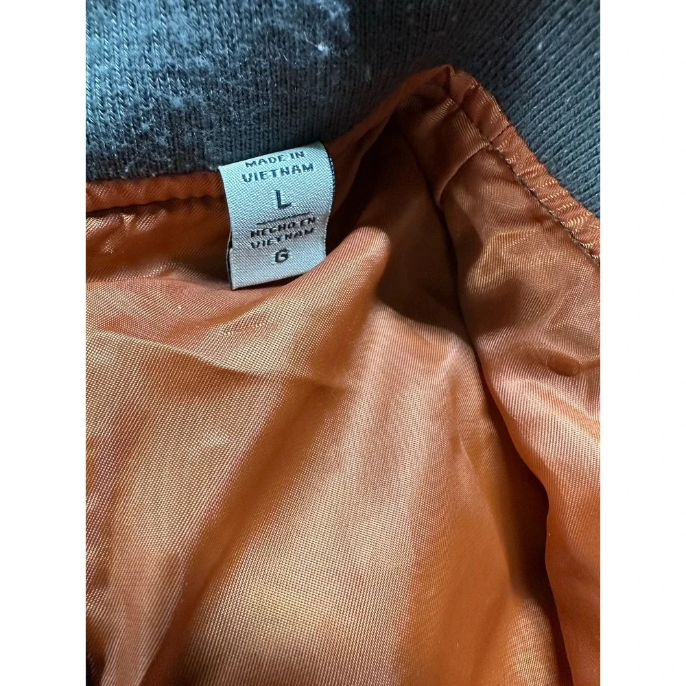 Levis MA-1 Flight Bomber Jacket Mens Large Green Orange Zip Nylon